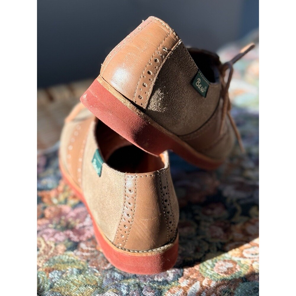 Vintage G.H. Bass “Saddles & Bucks” Saddle Shoes Tan Suede Leather Oxfords 6.5M - Picture 2 of 9